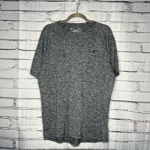 Under Armour Tech Tee L Gray Black Crew Neck Activewear Athleisure Streetwear